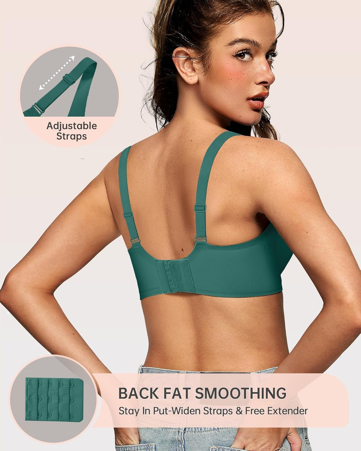 Womens Deep V Bras Wireless Comfortable Bra Supportive No Underwire Bras Tshirt Push Up Bralettes Plunge Seamless Bra - Colors B