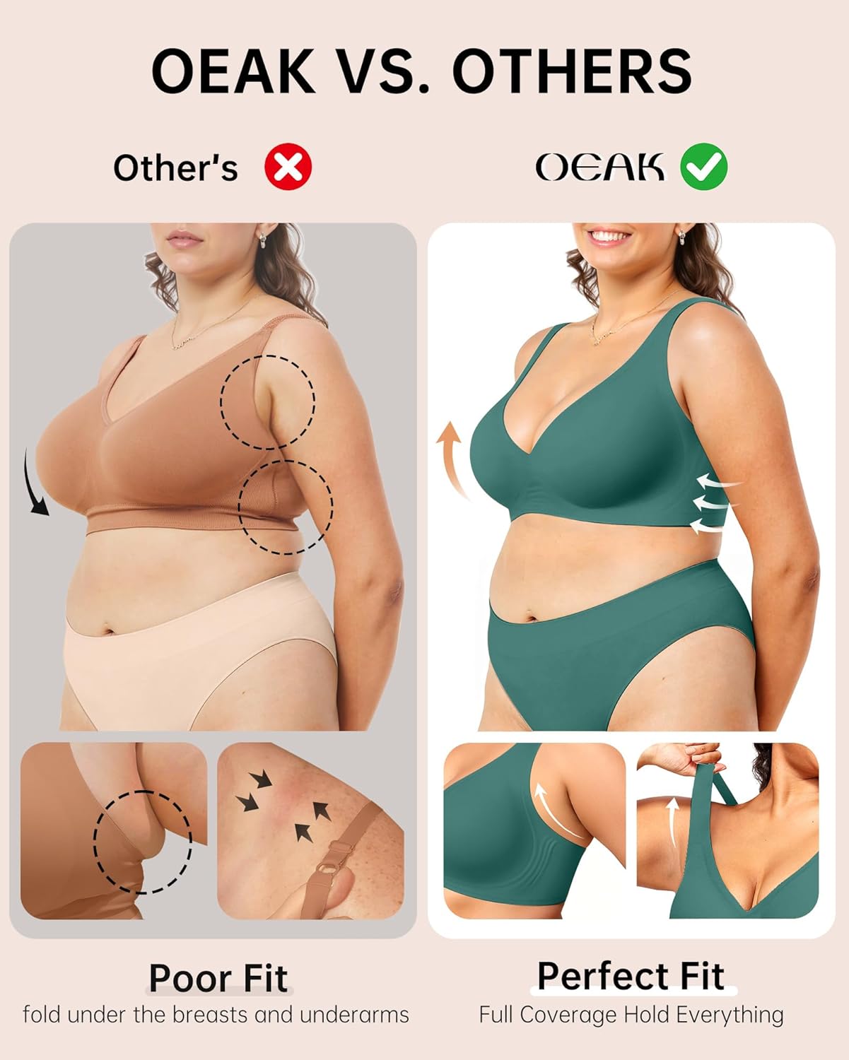 Womens Deep V Bras Wireless Comfortable Bra Supportive No Underwire Bras Tshirt Push Up Bralettes Plunge Seamless Bra - Colors B