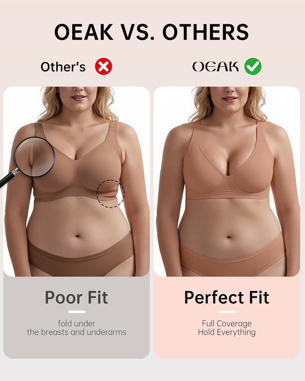 Womens Deep V Bras Wireless Comfortable Bra Supportive No Underwire Bras Tshirt Push Up Bralettes Plunge Seamless Bra - Colors B