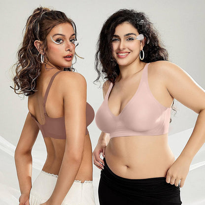 Womens Deep V Bras Wireless Comfortable Bra Supportive No Underwire Bras Tshirt Push Up Bralettes Plunge Seamless Bra - Colors B