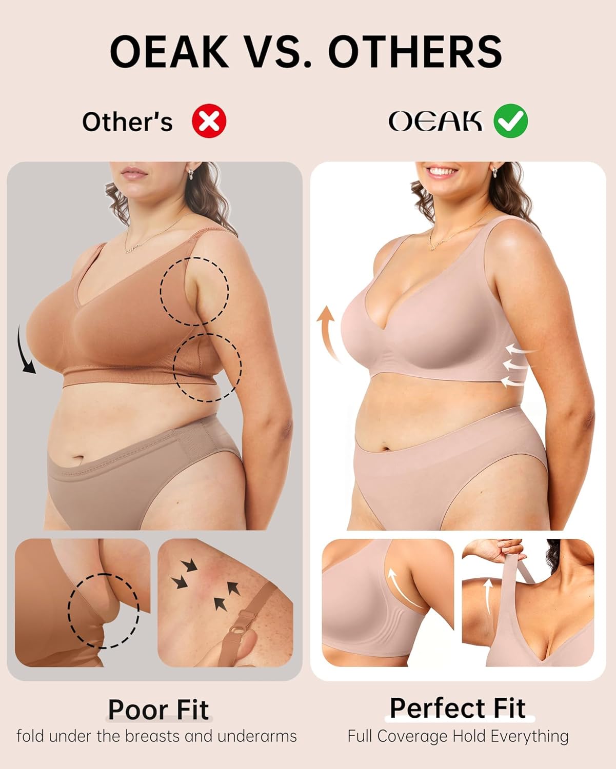 Womens Deep V Bras Wireless Comfortable Bra Supportive No Underwire Bras Tshirt Push Up Bralettes Plunge Seamless Bra - Colors B