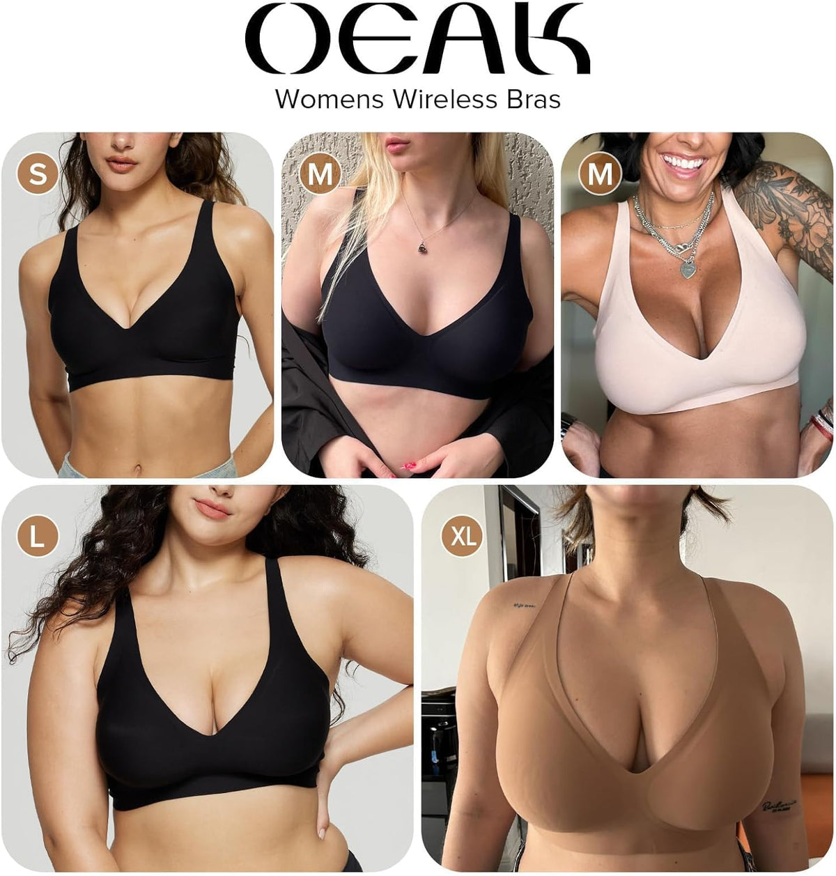 Womens Deep V Bras Wireless Comfortable Bra Supportive No Underwire Bras Tshirt Push Up Bralettes Plunge Seamless Bra - Colors B