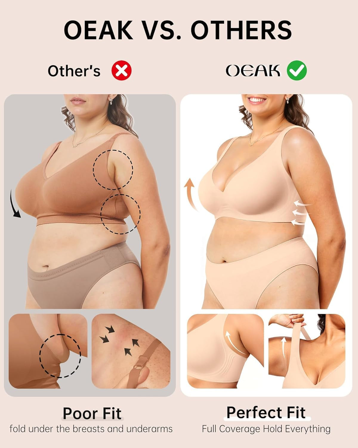 Womens Deep V Bras Wireless Comfortable Bra Supportive No Underwire Bras Tshirt Push Up Bralettes Plunge Seamless Bra - Colors B