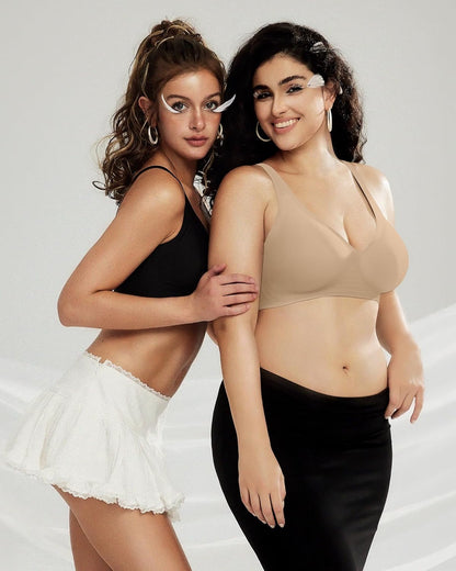 Womens Deep V Bras Wireless Comfortable Bra Supportive No Underwire Bras Tshirt Push Up Bralettes Plunge Seamless Bra - Colors B