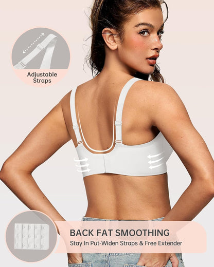 Womens Deep V Bras Wireless Comfortable Bra Supportive No Underwire Bras Tshirt Push Up Bralettes Plunge Seamless Bra - Colors B