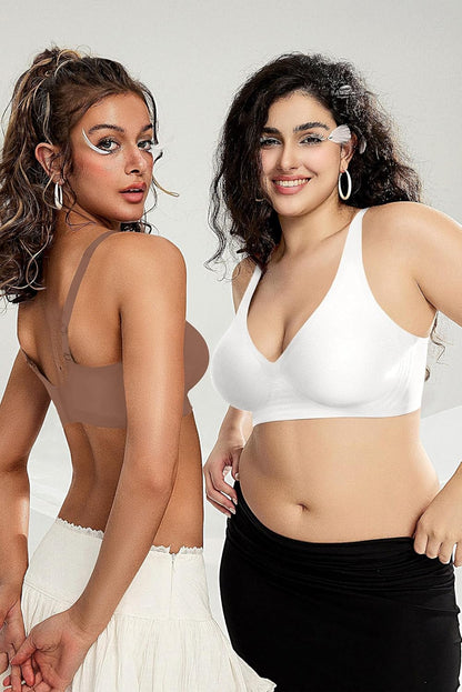 Womens Deep V Bras Wireless Comfortable Bra Supportive No Underwire Bras Tshirt Push Up Bralettes Plunge Seamless Bra - Colors B