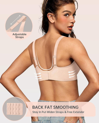 Womens Deep V Bras Wireless Comfortable Bra Supportive No Underwire Bras Tshirt Push Up Bralettes Plunge Seamless Bra - Colors B