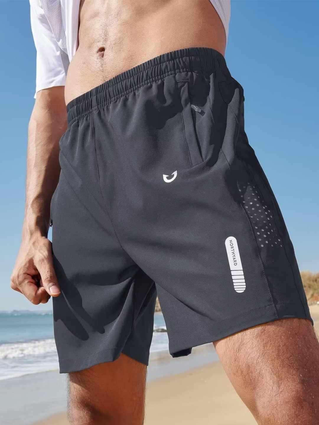 Men's Athletic Running Shorts Gym Workout 7"/9"/5" Quick Dry Lightweight Sports Basketball Tennis 3 Zipper Pockets
