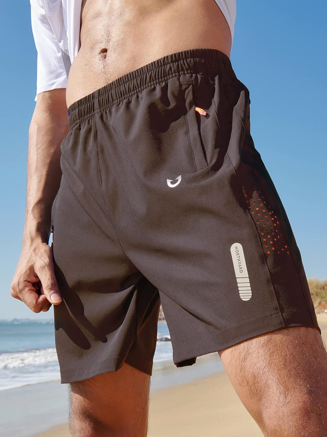 Men's Athletic Running Shorts Gym Workout 7"/9"/5" Quick Dry Lightweight Sports Basketball Tennis 3 Zipper Pockets