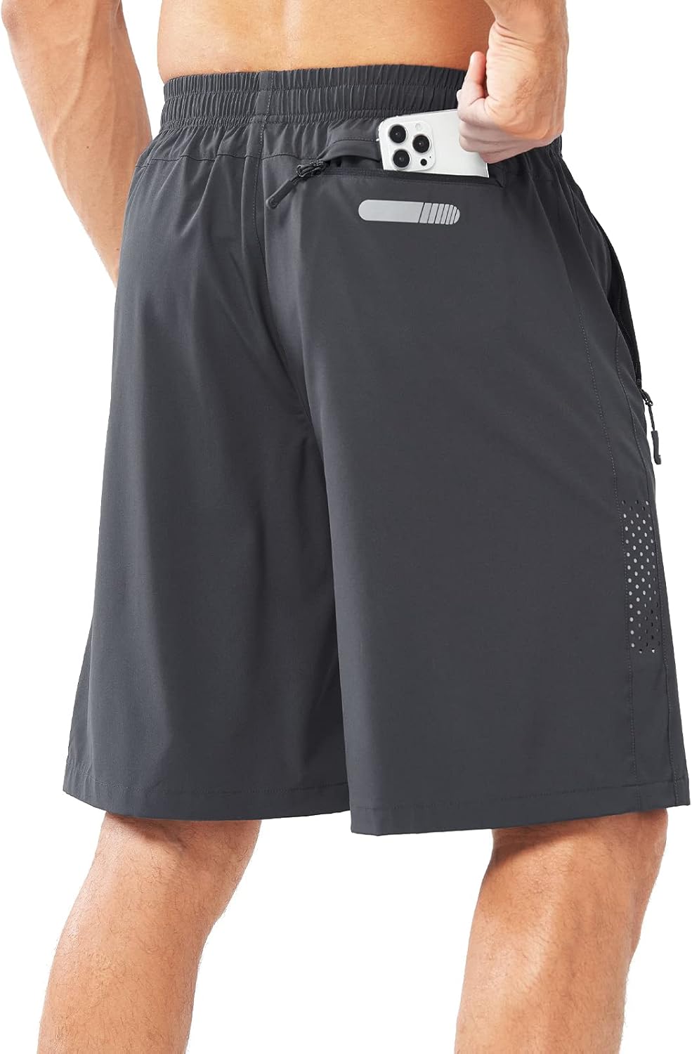 Men's Athletic Running Shorts Gym Workout 7"/9"/5" Quick Dry Lightweight Sports Basketball Tennis 3 Zipper Pockets