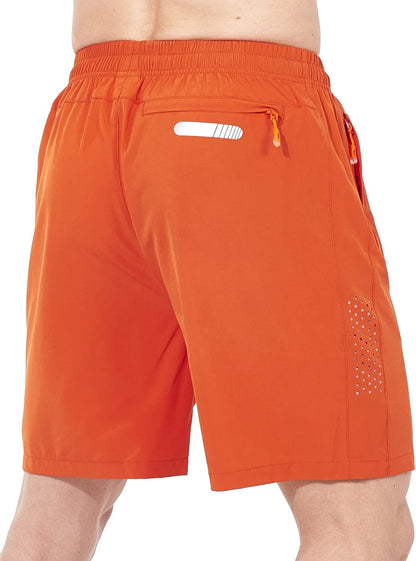 Men's Athletic Running Shorts Gym Workout 7"/9"/5" Quick Dry Lightweight Sports Basketball Tennis 3 Zipper Pockets