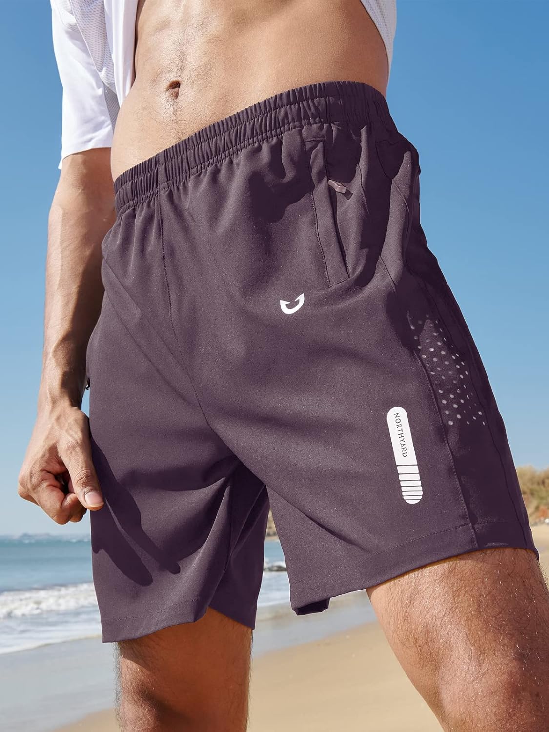 Men's Athletic Running Shorts Gym Workout 7"/9"/5" Quick Dry Lightweight Sports Basketball Tennis 3 Zipper Pockets