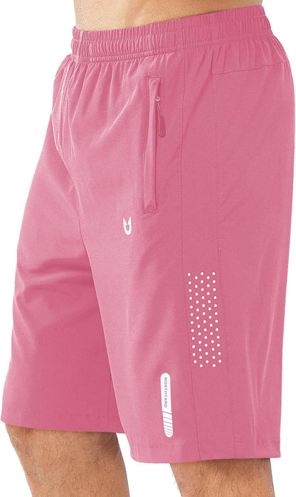 Men's Athletic Running Shorts Gym Workout 7"/9"/5" Quick Dry Lightweight Sports Basketball Tennis 3 Zipper Pockets