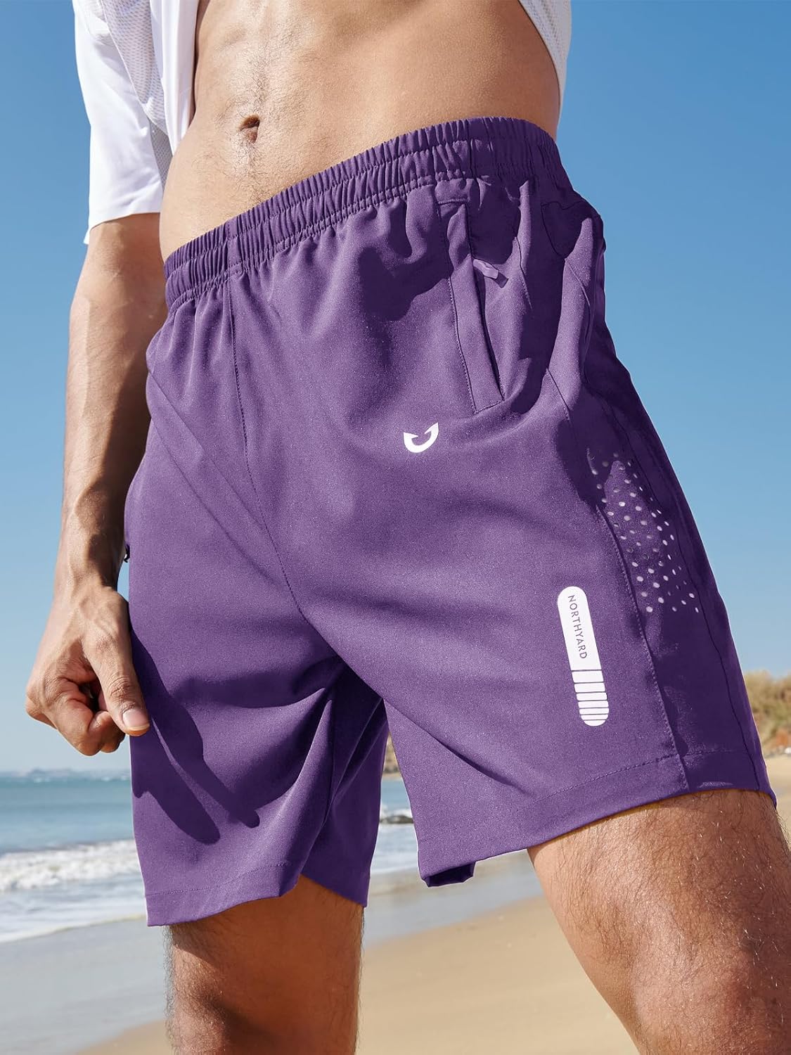 Men's Athletic Running Shorts Gym Workout 7"/9"/5" Quick Dry Lightweight Sports Basketball Tennis 3 Zipper Pockets