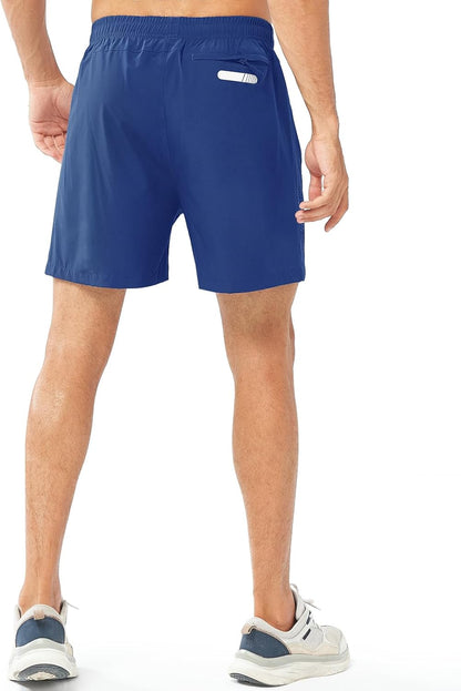 Men's Athletic Running Shorts Gym Workout 7"/9"/5" Quick Dry Lightweight Sports Basketball Tennis 3 Zipper Pockets