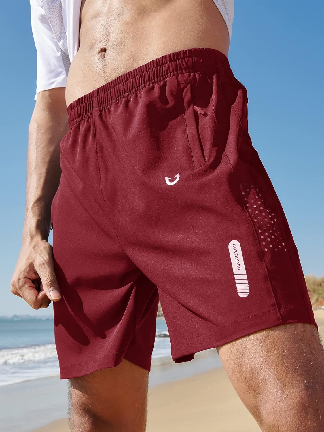 Men's Athletic Running Shorts Gym Workout 7"/9"/5" Quick Dry Lightweight Sports Basketball Tennis 3 Zipper Pockets