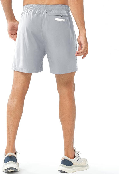 Men's Athletic Running Shorts Gym Workout 7"/9"/5" Quick Dry Lightweight Sports Basketball Tennis 3 Zipper Pockets