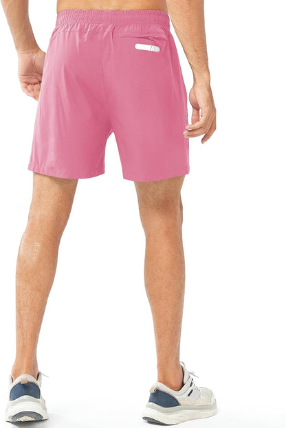 Men's Athletic Running Shorts Gym Workout 7"/9"/5" Quick Dry Lightweight Sports Basketball Tennis 3 Zipper Pockets