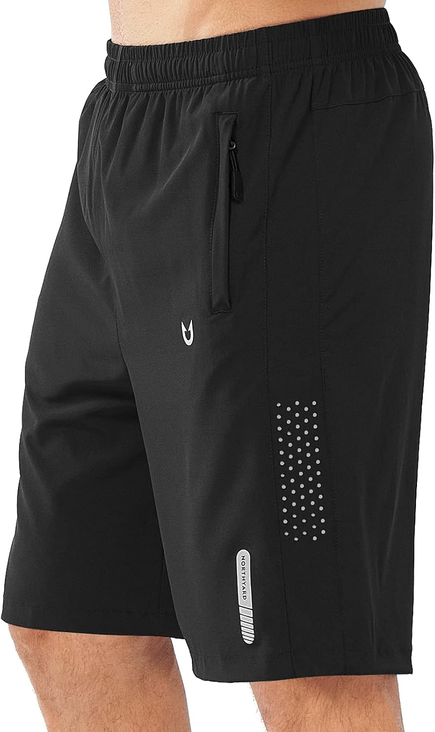 Men's Athletic Running Shorts Gym Workout 7"/9"/5" Quick Dry Lightweight Sports Basketball Tennis 3 Zipper Pockets