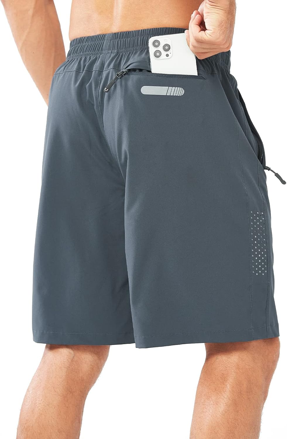 Men's Athletic Running Shorts Gym Workout 7"/9"/5" Quick Dry Lightweight Sports Basketball Tennis 3 Zipper Pockets