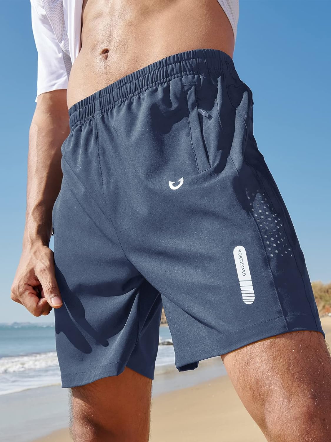 Men's Athletic Running Shorts Gym Workout 7"/9"/5" Quick Dry Lightweight Sports Basketball Tennis 3 Zipper Pockets