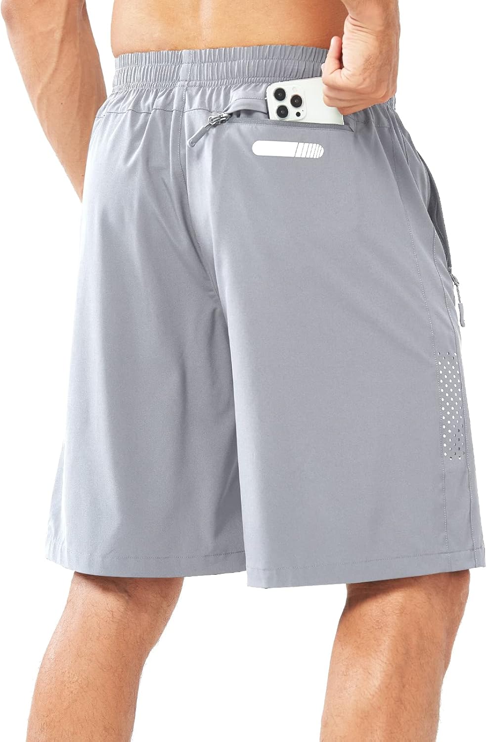Men's Athletic Running Shorts Gym Workout 7"/9"/5" Quick Dry Lightweight Sports Basketball Tennis 3 Zipper Pockets