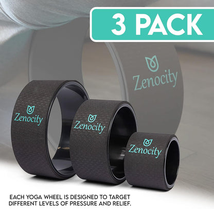 Yoga Back Roller - Yoga Wheel for Stretching and Back Pain Relief - Back Stretcher - Foam Roller - Balance Accessory for Stretching - Thick Padding for Comfort - Improve Flexibility