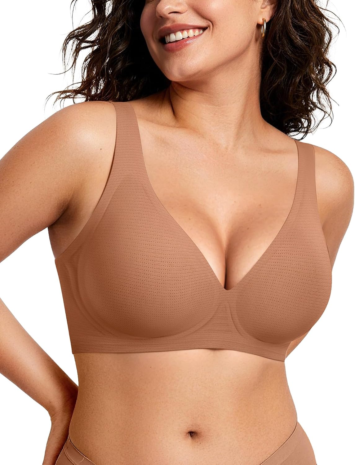 Womens Deep V Bras Wireless Comfortable Bra Supportive No Underwire Bras Tshirt Push Up Bralettes Plunge Seamless Bra - Colors A