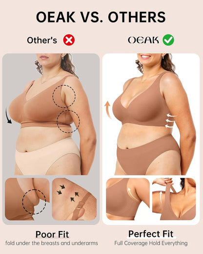 Womens Deep V Bras Wireless Comfortable Bra Supportive No Underwire Bras Tshirt Push Up Bralettes Plunge Seamless Bra - Colors A