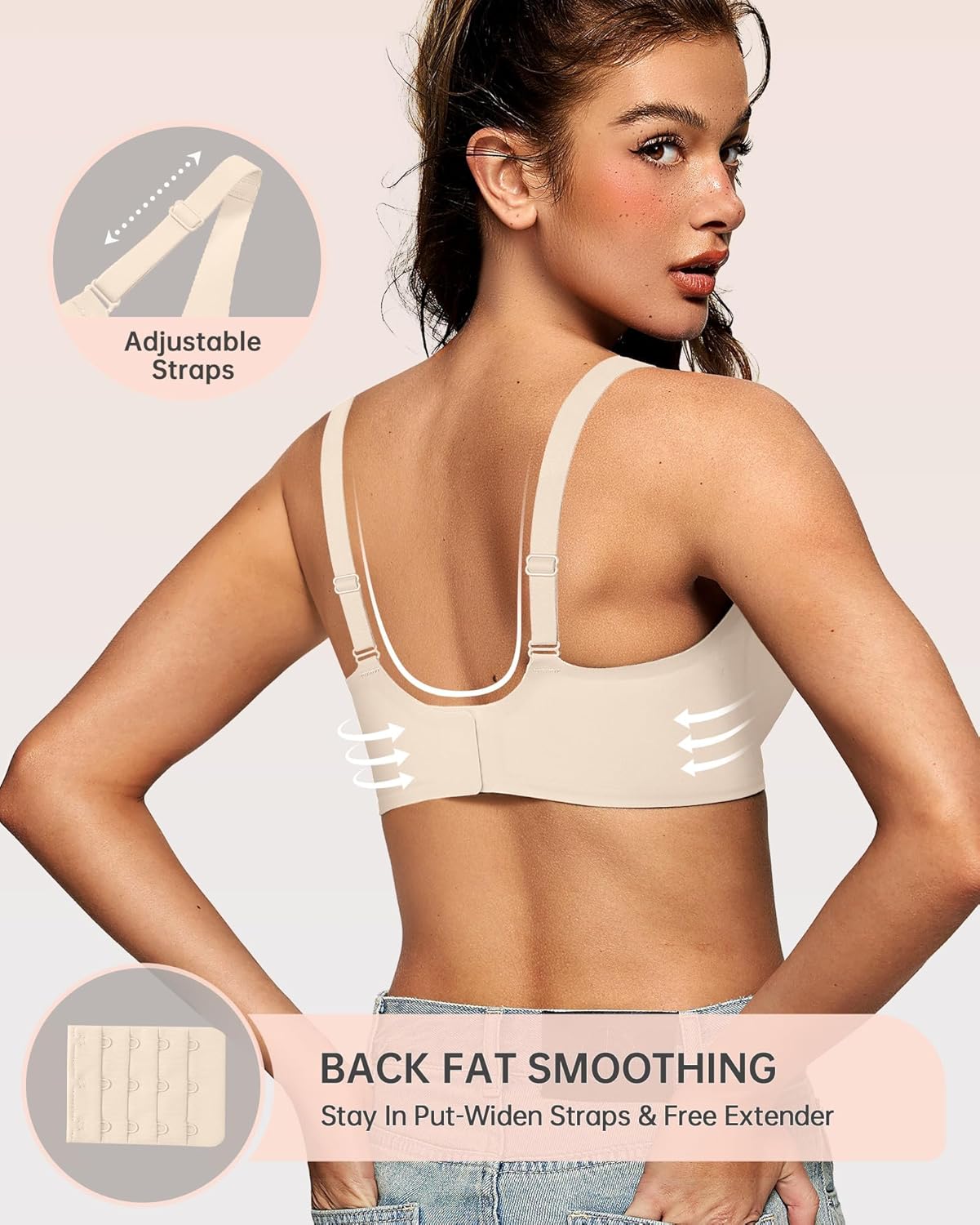 Womens Deep V Bras Wireless Comfortable Bra Supportive No Underwire Bras Tshirt Push Up Bralettes Plunge Seamless Bra - Colors A