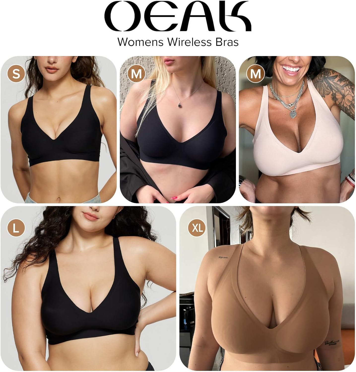 Womens Deep V Bras Wireless Comfortable Bra Supportive No Underwire Bras Tshirt Push Up Bralettes Plunge Seamless Bra - Colors A