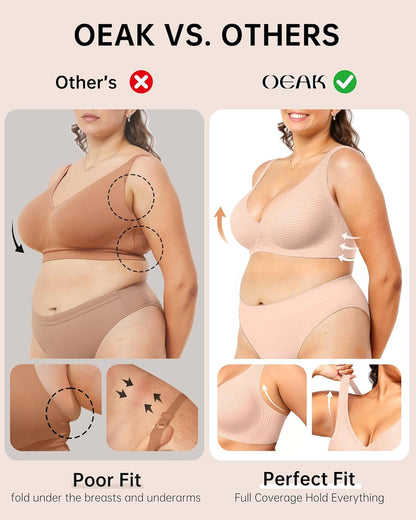 Womens Deep V Bras Wireless Comfortable Bra Supportive No Underwire Bras Tshirt Push Up Bralettes Plunge Seamless Bra - Colors A