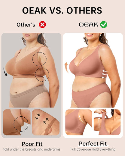 Womens Deep V Bras Wireless Comfortable Bra Supportive No Underwire Bras Tshirt Push Up Bralettes Plunge Seamless Bra - Colors A