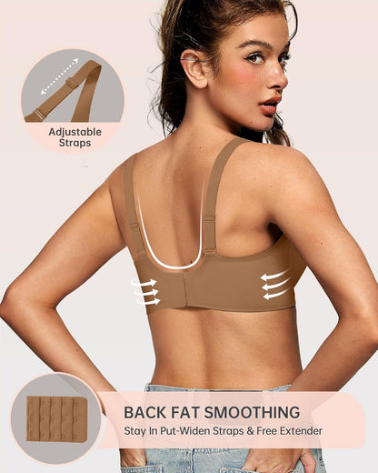Womens Deep V Bras Wireless Comfortable Bra Supportive No Underwire Bras Tshirt Push Up Bralettes Plunge Seamless Bra - Colors A