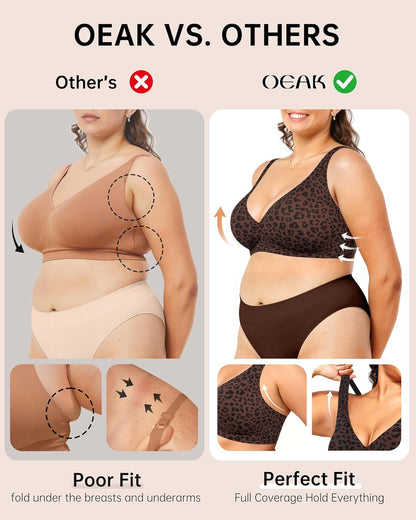 Womens Deep V Bras Wireless Comfortable Bra Supportive No Underwire Bras Tshirt Push Up Bralettes Plunge Seamless Bra - Colors A