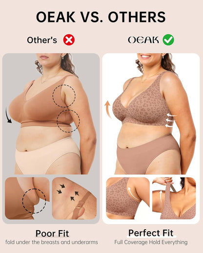 Womens Deep V Bras Wireless Comfortable Bra Supportive No Underwire Bras Tshirt Push Up Bralettes Plunge Seamless Bra - Colors A