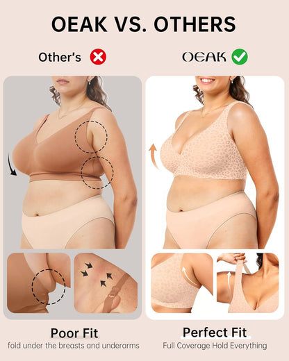 Womens Deep V Bras Wireless Comfortable Bra Supportive No Underwire Bras Tshirt Push Up Bralettes Plunge Seamless Bra - Colors A