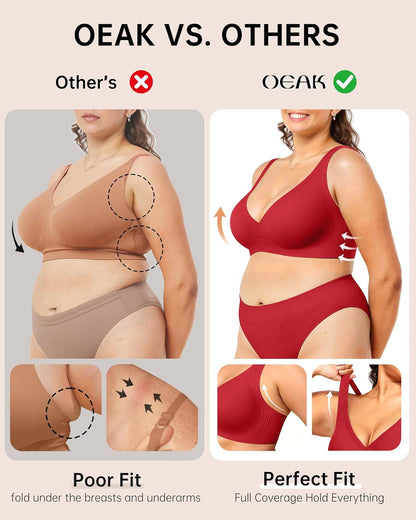 Womens Deep V Bras Wireless Comfortable Bra Supportive No Underwire Bras Tshirt Push Up Bralettes Plunge Seamless Bra - Colors A