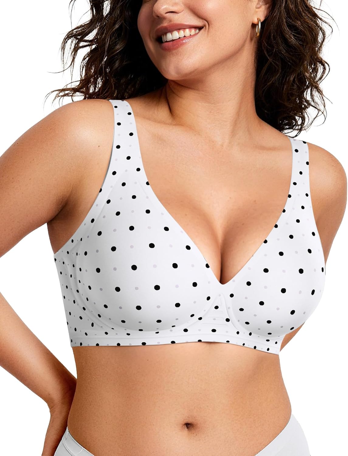 Womens Deep V Bras Wireless Comfortable Bra Supportive No Underwire Bras Tshirt Push Up Bralettes Plunge Seamless Bra - Colors A