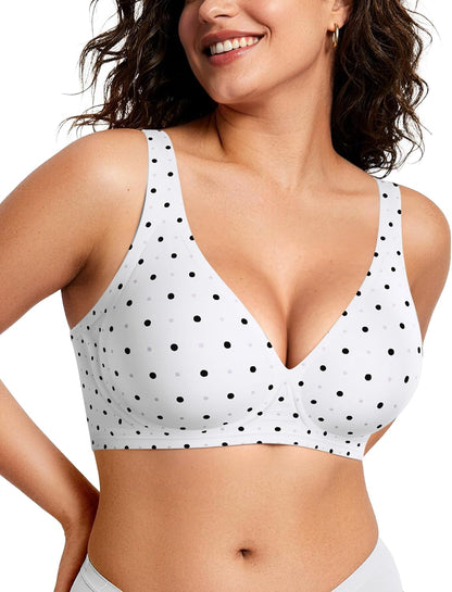 Womens Deep V Bras Wireless Comfortable Bra Supportive No Underwire Bras Tshirt Push Up Bralettes Plunge Seamless Bra - Colors A