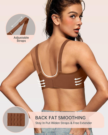 Womens Deep V Bras Wireless Comfortable Bra Supportive No Underwire Bras Tshirt Push Up Bralettes Plunge Seamless Bra - Colors A
