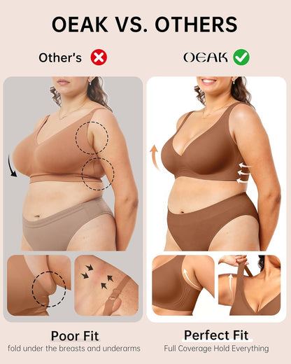 Womens Deep V Bras Wireless Comfortable Bra Supportive No Underwire Bras Tshirt Push Up Bralettes Plunge Seamless Bra - Colors A