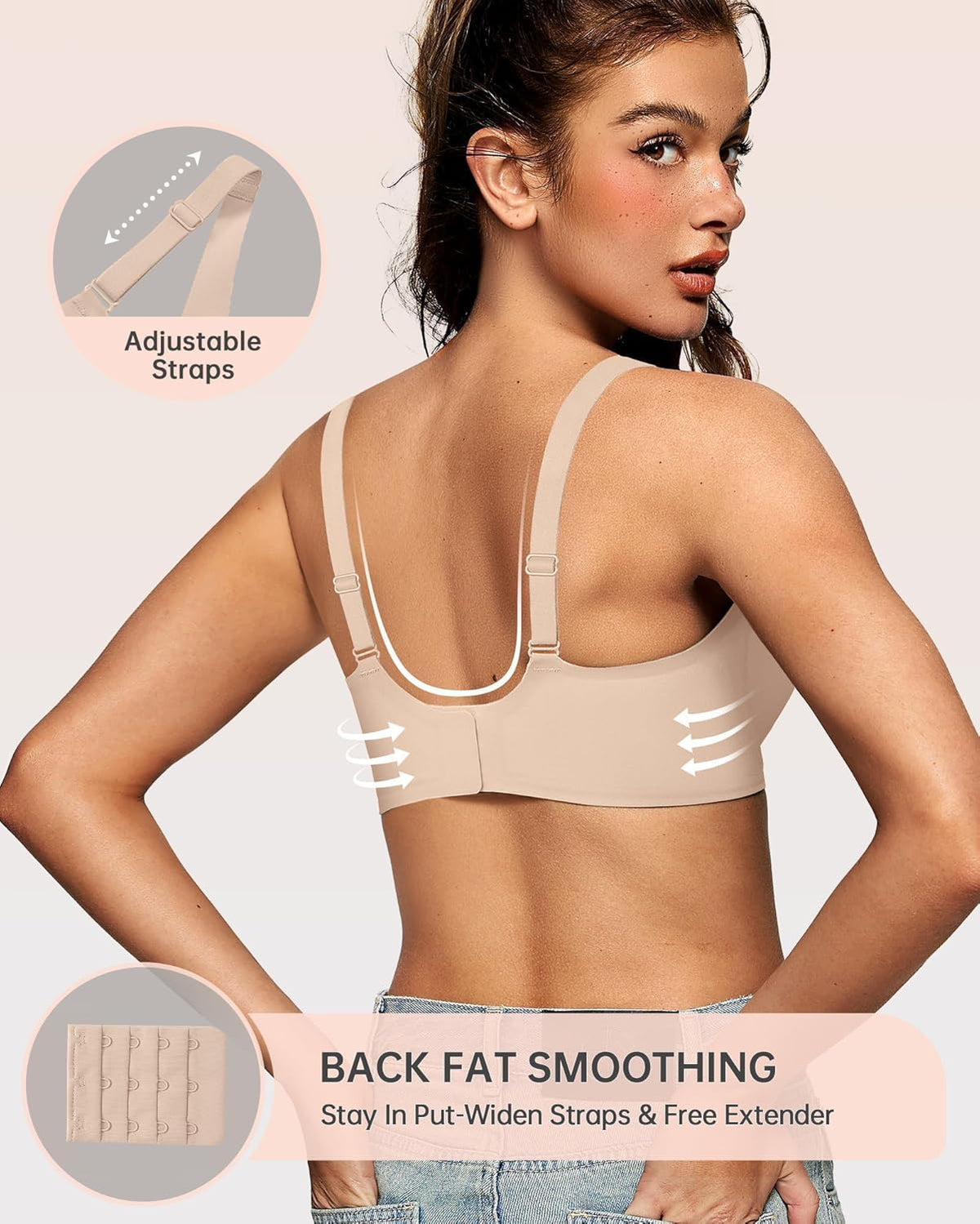 Womens Deep V Bras Wireless Comfortable Bra Supportive No Underwire Bras Tshirt Push Up Bralettes Plunge Seamless Bra - Colors A