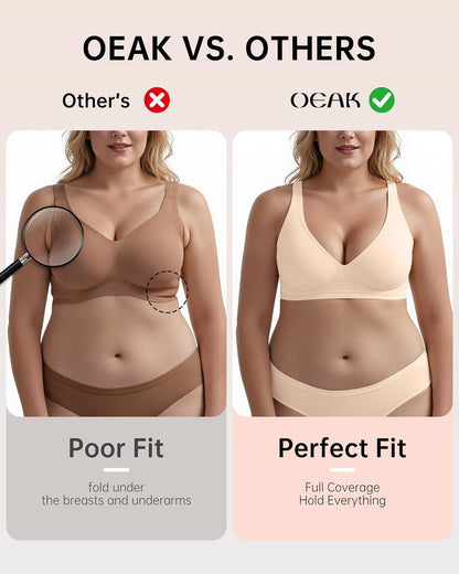 Womens Deep V Bras Wireless Comfortable Bra Supportive No Underwire Bras Tshirt Push Up Bralettes Plunge Seamless Bra - Colors A