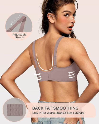 Womens Deep V Bras Wireless Comfortable Bra Supportive No Underwire Bras Tshirt Push Up Bralettes Plunge Seamless Bra - Colors A