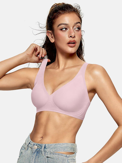 Womens Deep V Bras Wireless Comfortable Bra Supportive No Underwire Bras Tshirt Push Up Bralettes Plunge Seamless Bra - Colors A