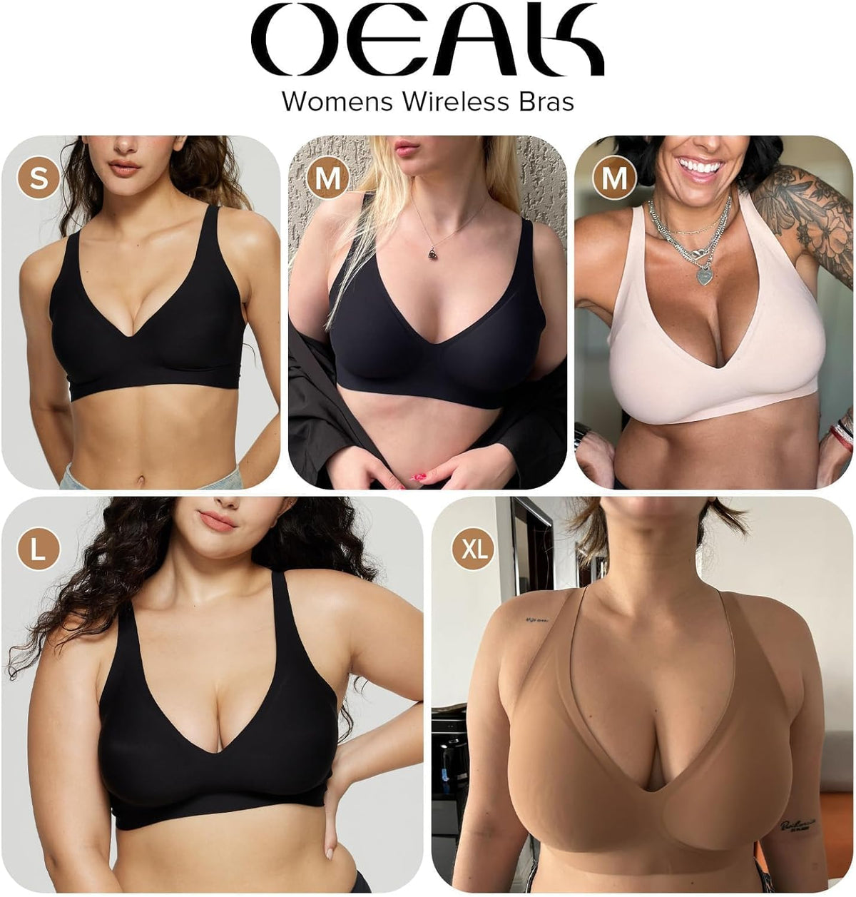 Womens Deep V Bras Wireless Comfortable Bra Supportive No Underwire Bras Tshirt Push Up Bralettes Plunge Seamless Bra - Colors A
