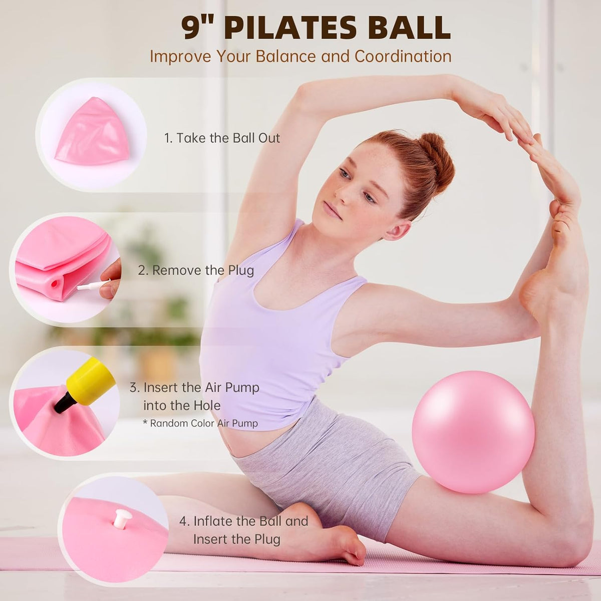 16PCS Pilates Kit, Home Pilates Workout Kit with Ankle Weights, Pilates Ring and Ball Set for Women, Pilates Equipment with Resistance Bands, Core Sliders & Socks for Starter Home Workouts