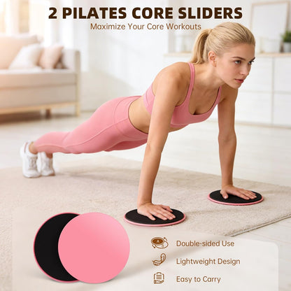 16PCS Pilates Kit, Home Pilates Workout Kit with Ankle Weights, Pilates Ring and Ball Set for Women, Pilates Equipment with Resistance Bands, Core Sliders & Socks for Starter Home Workouts
