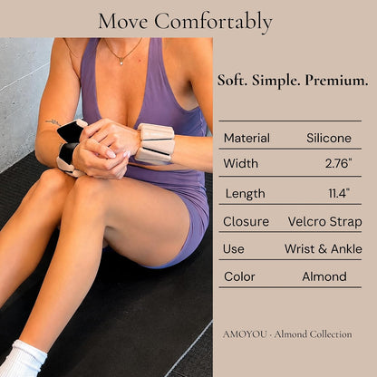 Wrist & Ankle Weights for Women – 2 lb Ankle Weights (Set of 2, 1 lb Each) | Arm Weights for Women | Leg Weights for Walking, Yoga, Cardio & Strength Training